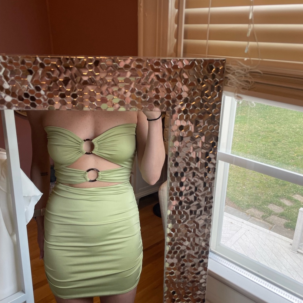 Green Cut-Out Mini Dress
